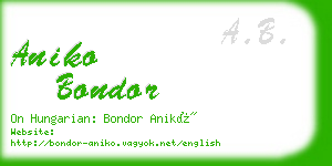 aniko bondor business card